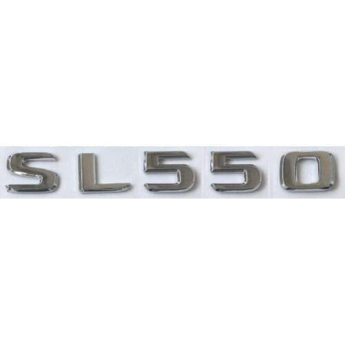 Flat Chrome ABS Rear Trunk Letters Badge Badges Emblem Emblems Sticker for Mercedes Benz SL Class SL550 2017 -2019