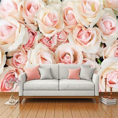 Beibehang Custom photo wallpaper wall murals wall stickers warm romantic roses wall sofa bedside background wall papel de parede