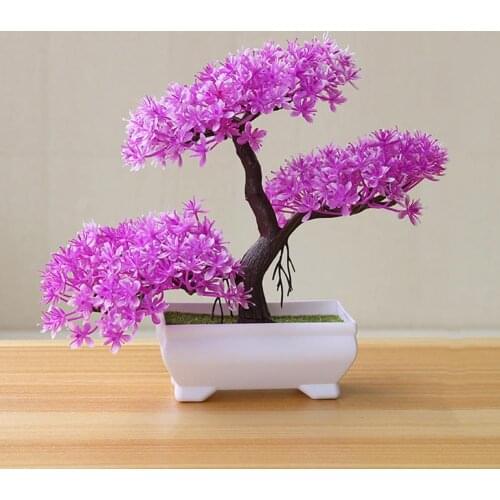 Welcoming Pine Bonsai Simulation Artificial Potted Plant Ornament Home Decor