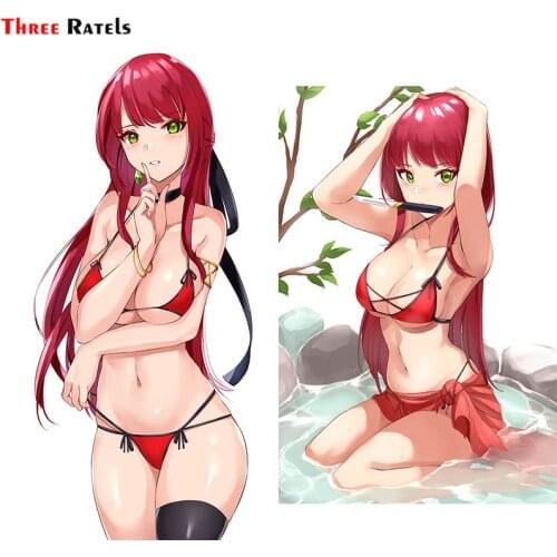 Three Ratels F445 Sexy Anime Bikini Haneramu Car Sticker Auto Occlusion Scratch Accessories Vinyl Waterproof Property Decoration