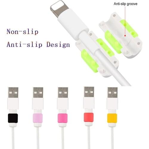 Silicone USB Cable Protector Earphone Wire Cord Protection Cover Data Charger Line Protective Sleeve Cable Organizer For Iphone