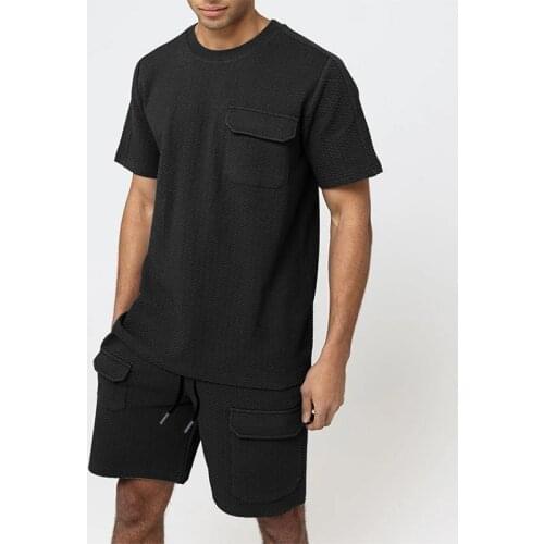 Sweatsuit Sweatpants Two Piece Set Summer Round Neck Short Sleeve T-shirt Loose Basketball Beach Shorts Mens Shorts Set