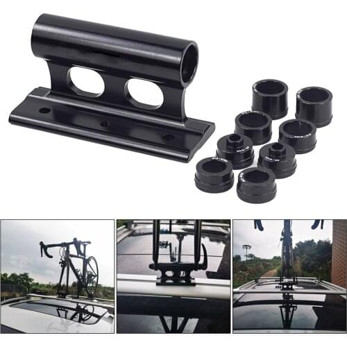 Alloy Bike Car Roof Mount Rack Bicycle Storage Transportation Front Fork Block Mount Rack Quick Release Thru Axle Carrier