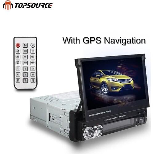 TOPSOURCE Car MP4 MP5 Player Universal 9601 7.0" HD Touch Screen Bluetooth FM Radio Car Multimedia Player with GPS Navigation