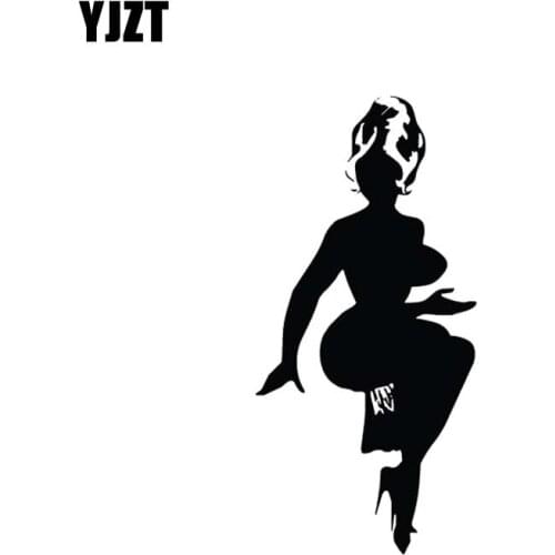 YJZT 6.6*14CM Sexy Girl Car Sticker Fashion Cool Style Black/Silver Vinyl Decal Silhoutte Design C20-0979