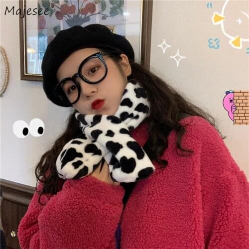 Women Scarves Spot-print Lovely Keep Warm Criss-cross Comfortable Sweet Korean Style Womens Neck Scarf All-match Fashion Student