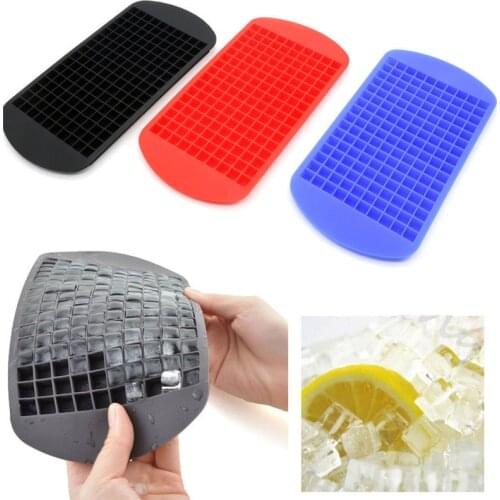 1PC Silicone 160 Lattices Mini Square Ice Cube Tray Maker Mold Mould Ice Cream Tubs Blue Black Red Brown White Red