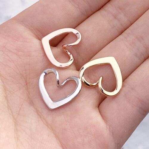 10pcs/Lot Hollow Out Heart Shaped Copper Charm Pendant for DIY Jewelry Making Necklace Bracelet 15*17mm