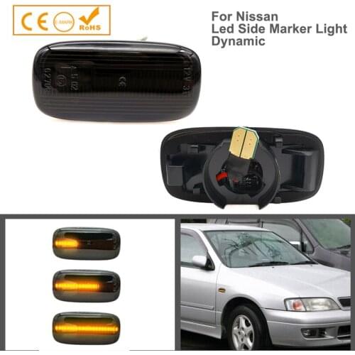 2Pcs Amber Dynamic LED Side Marker Light Turn Signal Lamps For Nissan Primera Maxima QX Almera N15 N16 Sunny Pulsar Cefiro A32