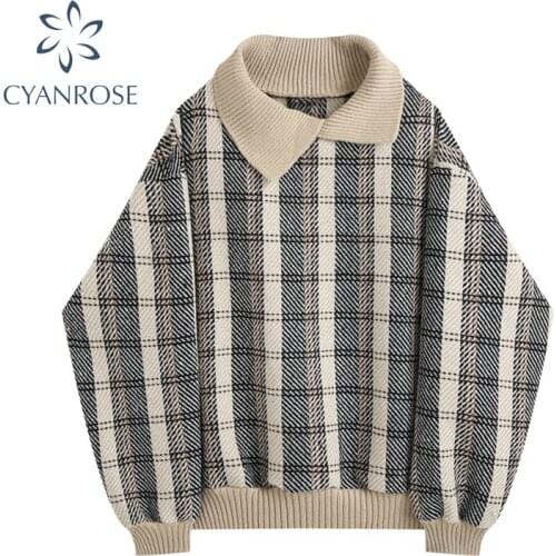 2021 Hoodie Sweatshirt Women Winter Oversize Tops Fashion Lapel Plaid Sweatshirt Autumn Turtleneck Outerwear Warm Pullover