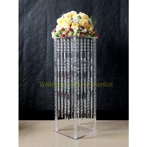 60cm Tall Wedding Acrylic Crystal Table Centerpiece Square Table flower stand Wedding Centerpiece