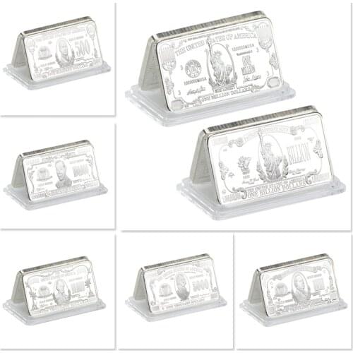 7pcs/lot WR US Dollars Silver Coin Collectables with Coin Holder America Bullion Bar Coin Original Souvenirs Gifts Dropshipping