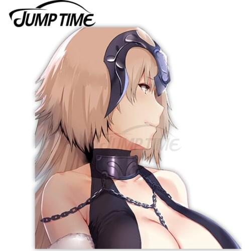 Jump Time Fate Apocrypha Joan of Arc 5 12.2 Big Head Anime Peeker Vinyl Decal Waifu Kawaii Girl Car Stickers
