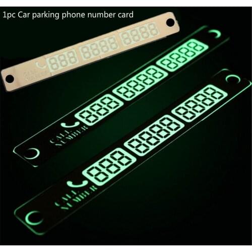 Car Styling Temporary Parking Card Luminous Calling Phone Number Cards Automobile Luminous License Plate With Sucker Plate