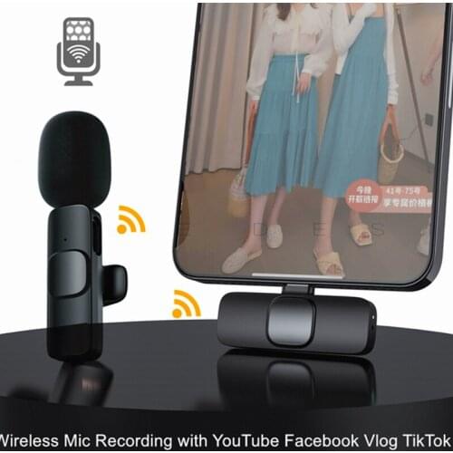 Wireless Lavalier Microphone for IPhone Android Phone Mini Wireless Mic Recording with YouTube Facebook Vlog TikTok