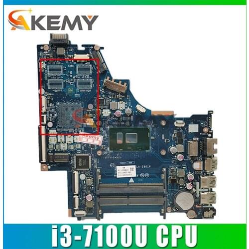 For Hp 15-BS Laptop Motherboard CKL50 LA-E801P With i3-7100U CPU DDR4 924749-601 924749-501 924749-001 MB 100% Tested Fast Ship