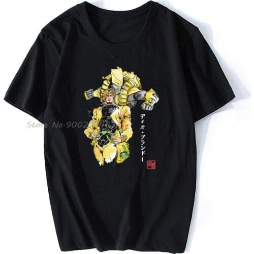 Printed Camiseta Za Warudo Watercolor - Mens Apparel Women Clothing T-shirt Cotton Tees Tops Anime Harajuku