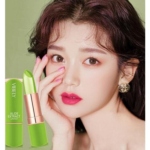 Aloe Vera Lipstick Cosmetics Temperature Colour Changing Long Lasting Lips Moisturizing Plumping Nude Makeup Lip Balm