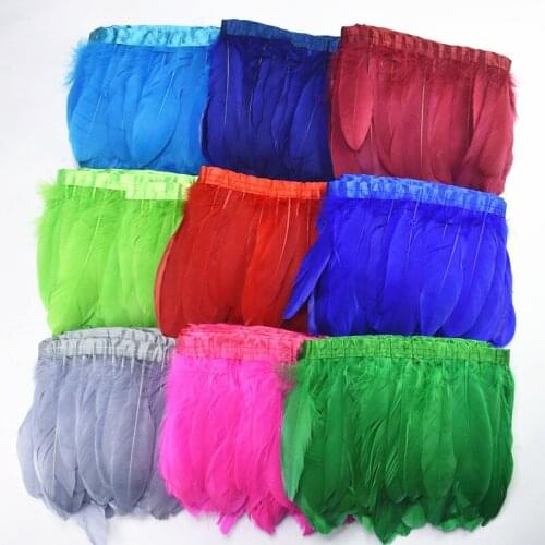 10Meters/Lot Goose Feathers Trim Fringe Geese Ribbon Trims Wedding Feathers Decoration Feathers for Crafts Plumas Carnival Plume