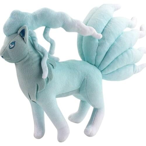 23cm Anime Pokemon Ice Ninetales Standing Posture Plush Toy Soft Stuffed Animals Cartoon Doll For Children Birthday Gift