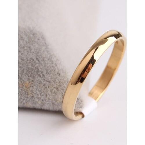 3mm gold color Smooth Light 316L Stainless Steel finger rings for women wholesale