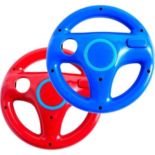 Wii steering wheel for Wii Mario Kart Racing Games for Nintendo Wii U Remote Controller (Red and Blue )