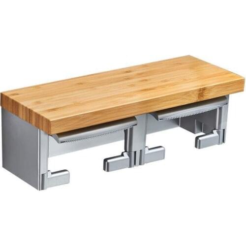 Nordic Solid Wood Tissue Box Punch-Free Simple Mobile Phone Holder Toilet Creative Toilet Paper Roll Stand