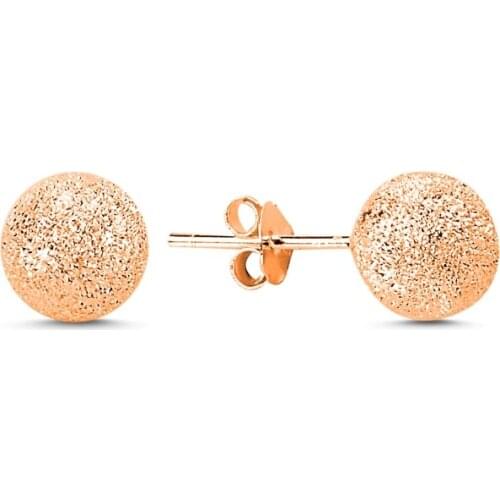 KUTAYDAN 8mm Laser Ball Earrings 925 Sterling Silver