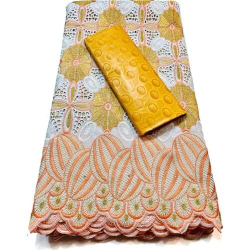 Hot Selling African 100% Cotton Lace Fabrics 2021 High Quality French Swiss voile Pure Cotton Lace Fabrics 2.5+2.5 yards/Lot 01