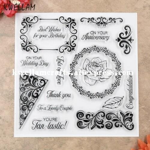 Best Wish Birthday Wedding Day Leaves Scrapbook DIY photo cards rubber stamp clear stamp transparent stamp 15x15cm KW8111501