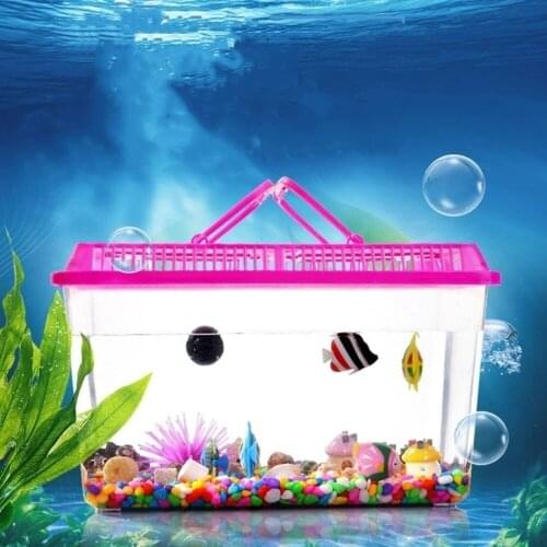 Small goldfish breeding box Aquarium Tanks Mini Plastic Aquarium Portable Tortoise Box Fighting Fish Tank