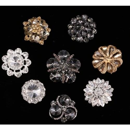 Fashion 2pcs 23mm-33mm metal high-grade rhinestone button otter big clothes ornament diamond buckle DIY