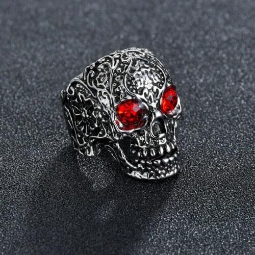 Retro Monster Gothic Eyes Ring Skull Jewelry Mens Punk Biker Ring Party Wedding Jewelry Hip Hop Teeth Monster Rings Gift