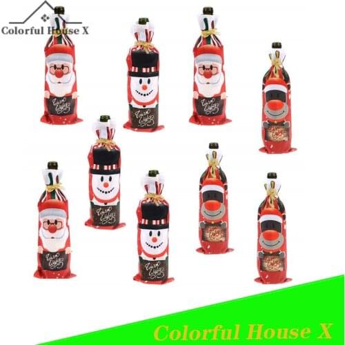 2022 New Christmas Party Decorations Wine Bottle Set Handmade Table Supplies Non-Slip Cover Multi-function Household Items Gift