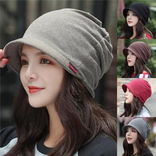 New Knitted Hat Womens Autumn Fashion Solid Color Outdoor Ear Protection Cap Windproof Keep Warm Winter Ladies Hats Windproof