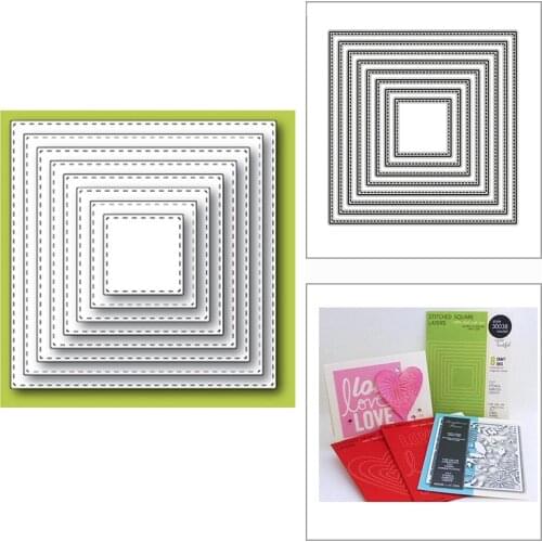 New Nesting Stitched Square Background 2020 Metal Cutting Dies for DIY Scrapbooking and Card Making Embossing Craft No Stamps
