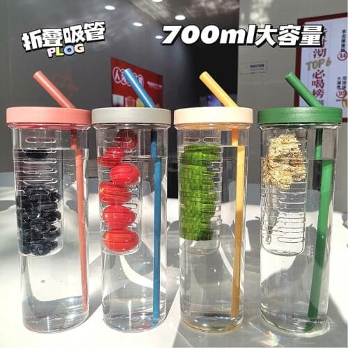 Kawaii large capacity personality mugs popcorn fries micro landscape modeling mugs with Straws cold drink cup for girlfriend
