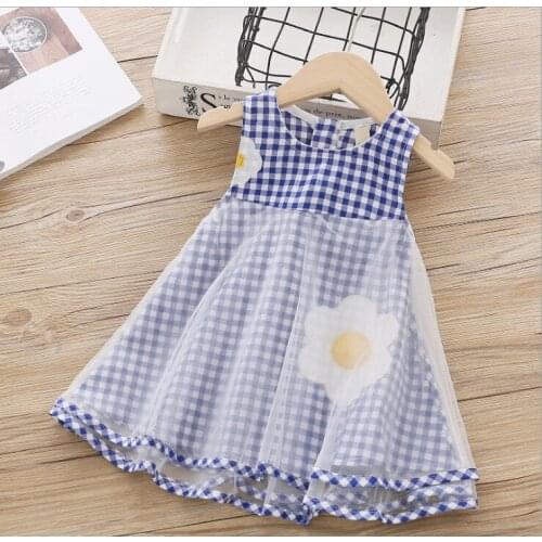 Summer Grisl Dress Children Fashion Clothing Kids Cute Mesh Sleeveless Dresses For Baby Girls Wedding Party Dress New