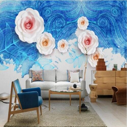 Custom Photo Wallpaper Free Desktop Wallpaper 3d Home Wallpaper Hd Home Decor Bedroom Flower Wall Mural Blue Wall Art Room Decor