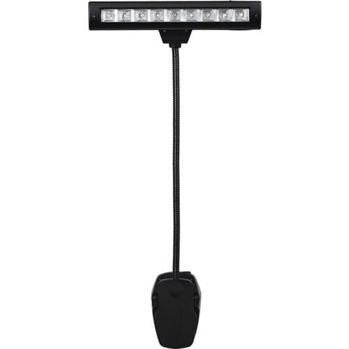 Portable Clip On Adjustable Neck 9 Leds Music Stand Light Piano Orchestra Lamp Reading Light USB Book Lights