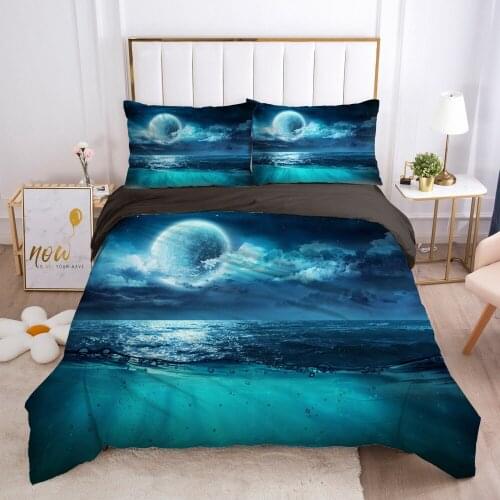Modern Design Bedding Sets Bed Linens Duvet Cover Set Quilt/Comforter/Blanket Covers Pillowcase 2,3pcs Single Size 3D Landscape