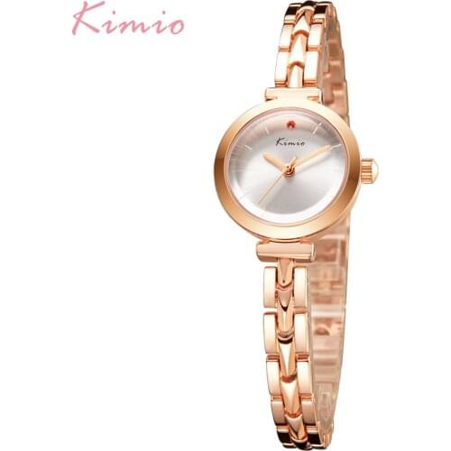 Kimio Simple Fashion Small Dial Women Watches Alloy Bracelet Wristwatches Waterproof Quartz Clock Lady Gift Horloges Vrouwen Box