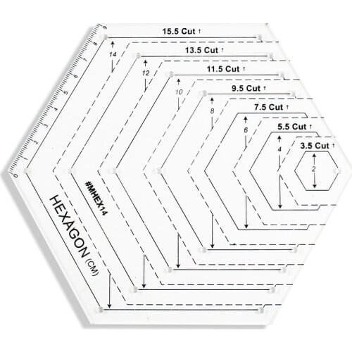Transparent Acrylic Patchwork Sewing Ruler Hexagon Craft Quilting Ruler Cutting Rulers DIY Handmade Sewing Tool Accessories