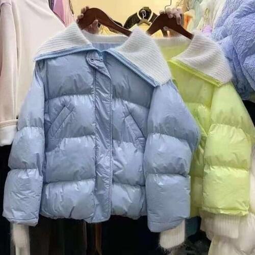 Luxury Brand Plus Size Down Jacket Winter Women with Short mink fur lapel Down Coat Female Big Size Coats Woman Jacket