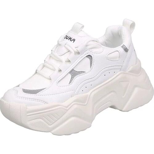 RASMEUP Platform Shoes Woman Sneakers Fashion Designer Increasing Casual White Ladies Shoes Sport Chunky Sneakers Woman Baskets