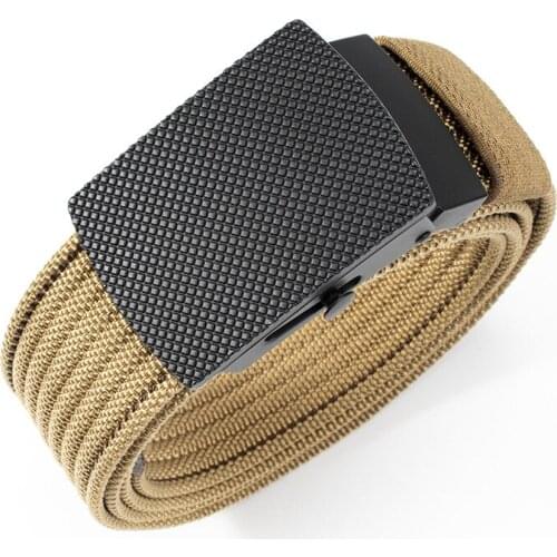 Flying Art Famous Brand belt Mens Genuine metal Nylon Quick release smooth buckle Mens Luxury business Casual Belt