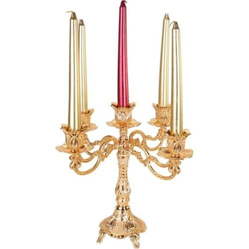 Luxurious Design Candlestick Metal Candle Holders Tabletop Candle Stand Wedding Decoration Delicate Candelabra Home Decoration