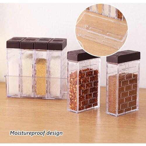 6pcs Salt and Pepper Shakers Spice Box with Lid Spice Jar Condiment Storage Bottle Seasoning Container Barbecue Kitchen Supplies