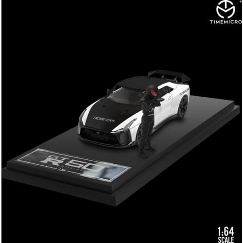 TimeMicro 1:64 Nissan GTR R50 test car Black White/Red Gold Model Car