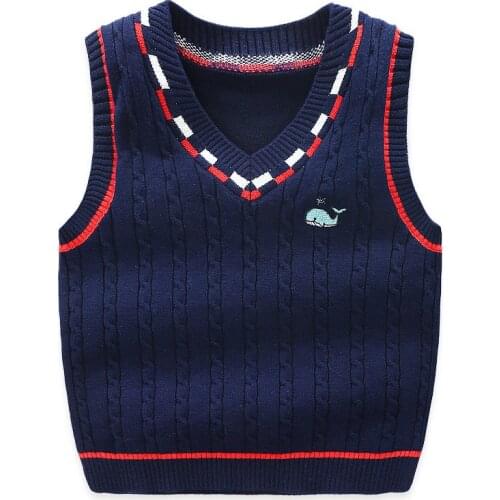 2 to 10years Knitted Waistcoat Boys clothes Outerwear Vest childrens clothing Cotton for boy Kids clothes Childrens vest